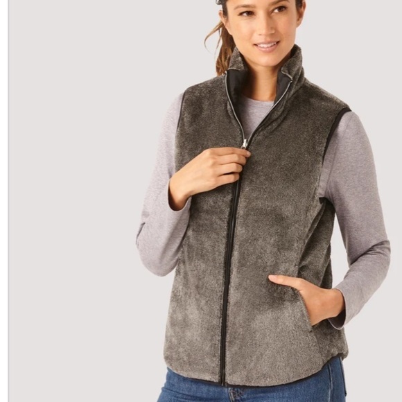 Free Country women’s grayish purple faux fur vest Size Large - Picture 1 of 10